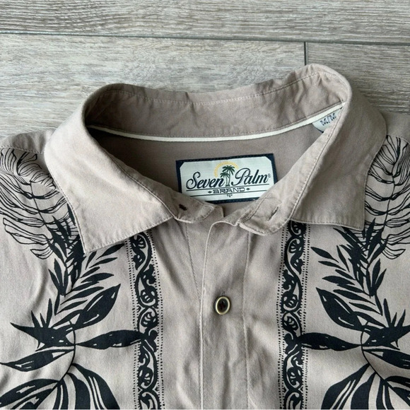 Seven Palm Silky Hawaii Button  Down Shirt - Picture 4 of 13